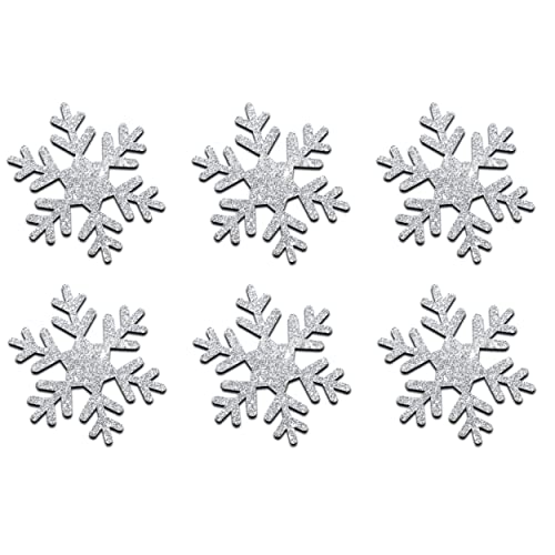 30 Stück silber Glitzer-Schneeflocken zum Aufbügeln, 5 Packungen, 2,5 cm von CrystalsRus