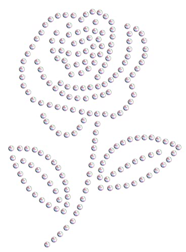 Bügelbild, Rosenmotiv aus Strasssteinen, zum Aufbügeln Bügelbild, Rosenmotiv aus Strasssteinen, zum Aufbügeln von CrystalsRus