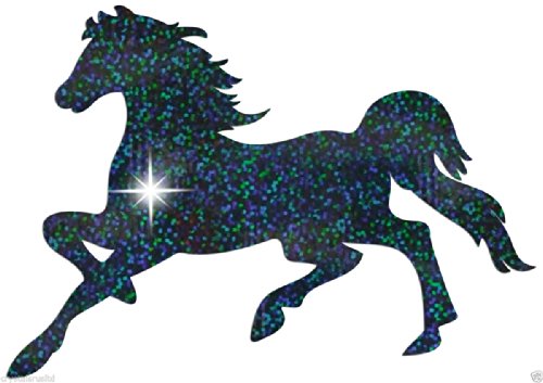 Bügelbild galoppierendes Pferd, glitzernd, für T-Shirt, Junggesellinnenabschied, Party Schwarz von CrystalsRus