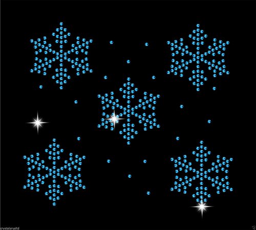 Bügelbilder 10 Stück Schneeflocken-Design mit Strass Blue Rhinestones von CrystalsRus