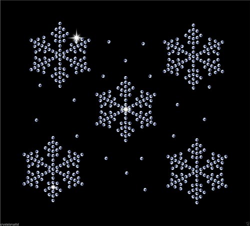 Bügelbilder 10 Stück Schneeflocken-Design mit Strass Clear Rhinestones von CrystalsRus