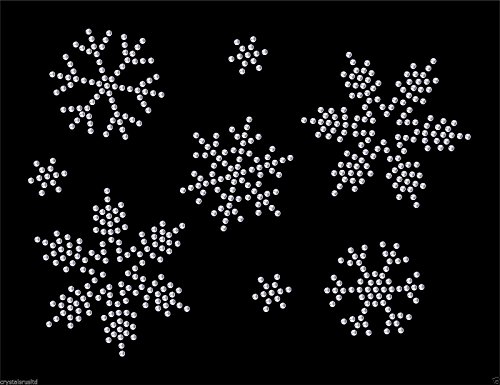 Christmas Snowflake Crystal Christmas Festive iron on motif hotfix applique by CrystalsRus von CrystalsRus