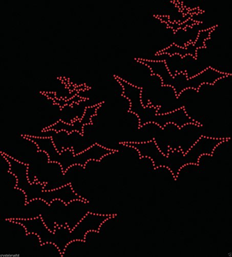 CrystalsRus Bügelbild, Motiv: Fledermäuse, Strasssteine, 12 Stück rot von CrystalsRus