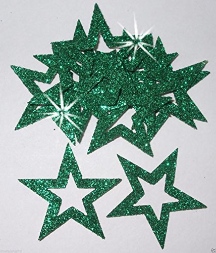 CrystalsRus Grüner 35 mm selbstklebender Glitzer-Stern-Aufkleber für Karten, Basteln und Weihnachten von CrystalsRus