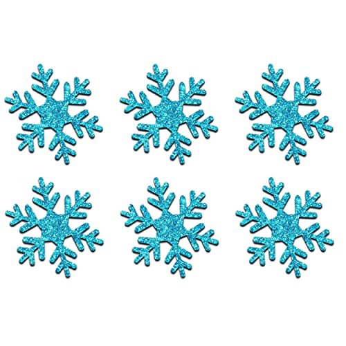 Glitzer-Schneeflocken zum Aufbügeln, 5,1 cm groß, 5 Packungen, 15 Stück blau von CrystalsRus