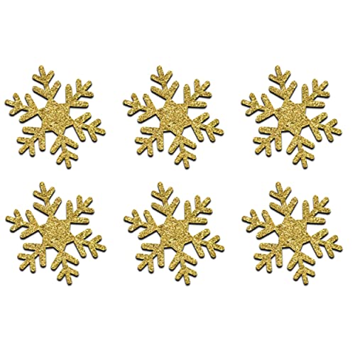 Glitzer-Schneeflocken zum Aufbügeln, 5,1 cm groß, 5 Packungen, 15 Stück gold Glitzer-Schneeflocken zum Aufbügeln, 5,1 cm groß, 5 Packungen, 15 Stück gold von CrystalsRus