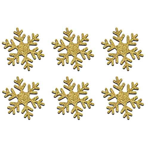 Glitzer-Schneeflocken zum Aufbügeln, 5,1 cm groß, 5 Packungen, 15 Stück gold von CrystalsRus