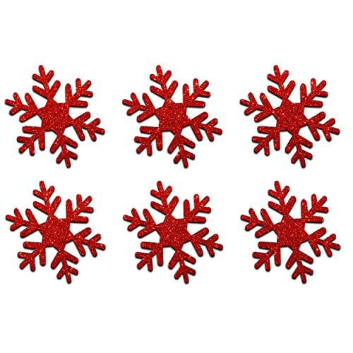 Glitzer-Schneeflocken zum Aufbügeln, 5,1 cm groß, 5 Packungen, 15 Stück rot von CrystalsRus