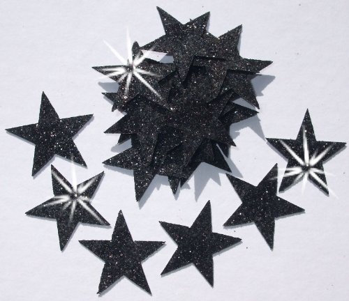 Goldene Glitzersterne zum Aufbügeln, 25 mm, 48 Stück schwarz Goldene Glitzersterne zum Aufbügeln, 25 mm, 48 Stück schwarz von CrystalsRus
