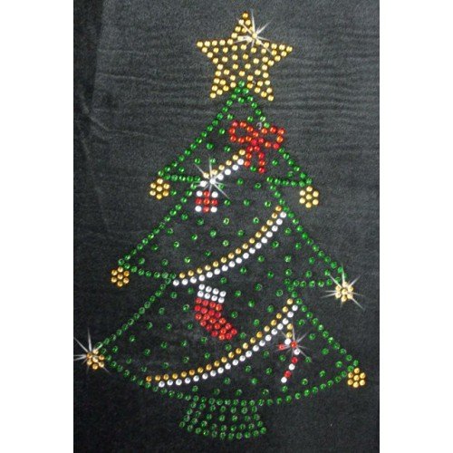 Große Weihnachtsbaum Bügelbild Hotfix Strass mit Perle anpassen TShirt Patch von CrystalsRus