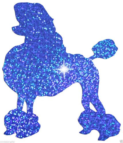 Pudel Hund Holografische Bügelbild Bling Neuheit DIY Party TShirt Transfer Aufnäher Patch blau von CrystalsRus