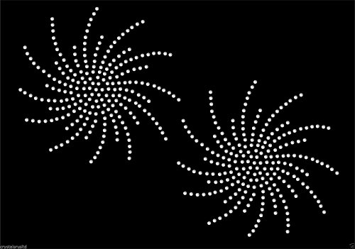 Hotflix Bügelbild mit Strasssteinen, klein, spiralförmig, transparent, 2 x 12 cm von CrystalsRus