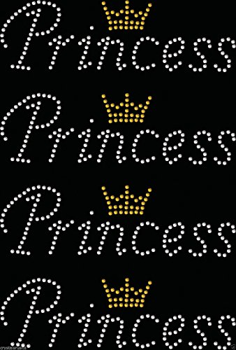 Kleine Krone mit englischer Aufschrift „Princess“ Bügelbild, mit Strasssteinen, T-Shirt-Aufnäher, 4 Stück gold Kleine Krone mit englischer Aufschrift „Princess“ Bügelbild, mit Strasssteinen, T-Shirt-Aufnäher, 4 Stück gold von CrystalsRus