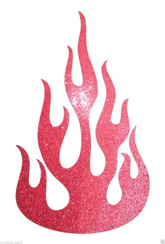 Rote Glitzer-Pailletten, 10,2 cm, hohe Flamme, zum Aufbügeln von CrystalsRus