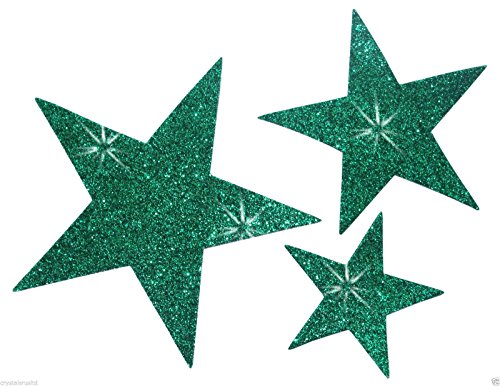 Selbstklebende Glitzer-Sterne, Stern-Aufkleber, zum Selbermachen und kreativen Gestalten von Karten, Weihnachten, 6 Stück grün Selbstklebende Glitzer-Sterne, Stern-Aufkleber, zum Selbermachen und kreativen Gestalten von Karten, Weihnachten, 6 Stück grün von CrystalsRus