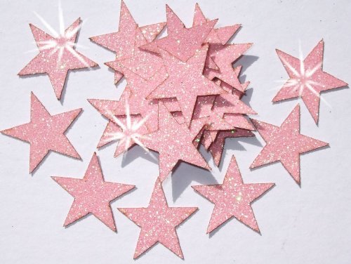 Sterne zum Aufbügeln aus Glitzerstoff, 48 Stück, 25 mm babyrosa von CrystalsRus