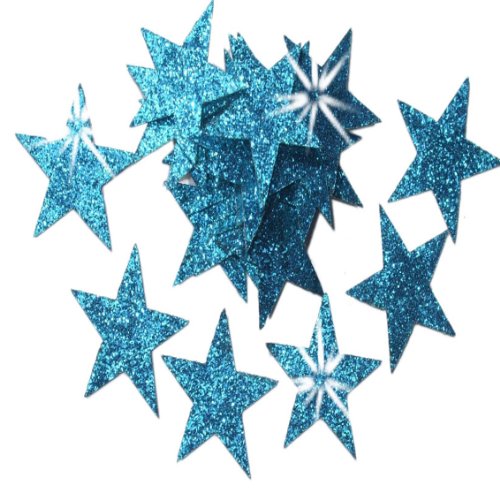 Sterne zum Aufbügeln aus Glitzerstoff, 48 Stück, 25 mm hellblau Sterne zum Aufbügeln aus Glitzerstoff, 48 Stück, 25 mm hellblau von CrystalsRus