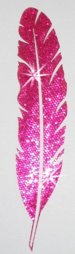 Stoff Pailletten Glitzer Feder zum Aufbügeln Hot Pink von CrystalsRus