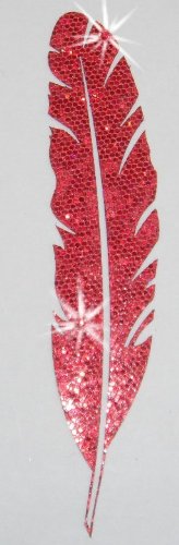 Stoff Pailletten Glitzer Feder zum Aufbügeln Rot Stoff Pailletten Glitzer Feder zum Aufbügeln Rot von CrystalsRus