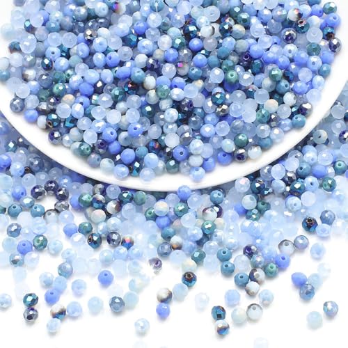 100 Stück 8 mm mehrfarbige facettierte Kristall-Briolette-Glasperlen für Schmuckherstellung, Rondelle-Abstandshalter mit Loch 100 Stück 8 mm mehrfarbige facettierte Kristall-Briolette-Glasperlen für Schmuckherstellung, Rondelle-Abstandshalter mit Loch von CrzBeadss