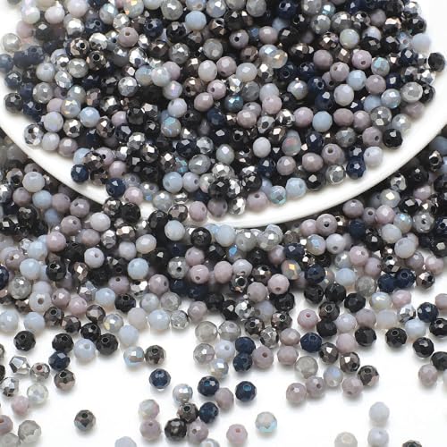200 Stück 6 mm mehrfarbige facettierte Kristall-Briolette-Glasperlen für Schmuckherstellung, Rondelle-Abstandshalter mit Loch 200 Stück 6 mm mehrfarbige facettierte Kristall-Briolette-Glasperlen für Schmuckherstellung, Rondelle-Abstandshalter mit Loch von CrzBeadss