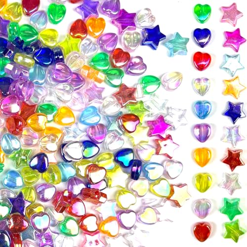 450 Stück Sternperlen und Herzperlen für Armbänder von CrzBeadss