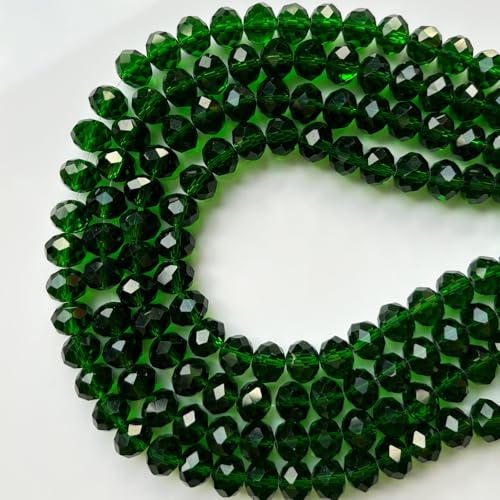 CrzBeadss Briolette-Glas-Kristallperlen zur Schmuckherstellung, 6 mm, facettierte Kristallperlen für Armbänder, Glasabstandshalter zum Basteln, Ohrringe, Weinanhänger, Sonnenfänger, Dunkelgrün, 513 CrzBeadss Briolette-Glas-Kristallperlen zur Schmuckherstellung, 6 mm, facettierte Kristallperlen für Armbänder, Glasabstandshalter zum Basteln, Ohrringe, Weinanhänger, Sonnenfänger, Dunkelgrün, 513 von CrzBeadss