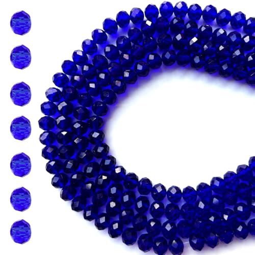 CrzBeadss Briolette-Kristallperlen zur Schmuckherstellung, 6 mm, Rondelle-Abstandshalter für Armbänder, Handwerk, Weinanhänger, Sonnenfänger, Dunkelblau, 513 Stück CrzBeadss Briolette-Kristallperlen zur Schmuckherstellung, 6 mm, Rondelle-Abstandshalter für Armbänder, Handwerk, Weinanhänger, Sonnenfänger, Dunkelblau, 513 Stück von CrzBeadss