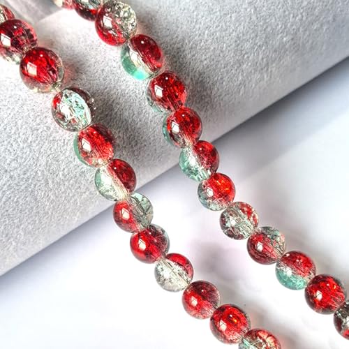 CrzBeadss Craquelé-Glasperlen, 6 mm, Kristallperlen für Schmuckherstellung, runde Abstandshalter, Glasperlen, zum Basteln, lose Perlen für Ohrringe, Halsketten, Armbänder, Schmuck, 265 Stück von CrzBeadss