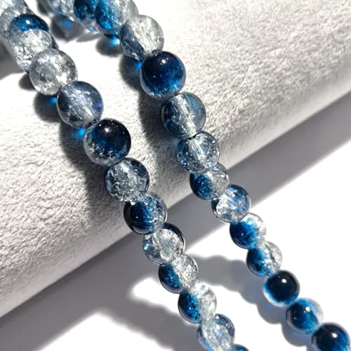 CrzBeadss Craquelé-Glasperlen, 6 mm, Kristallperlen für Schmuckherstellung, runde Abstandshalter, Glasperlen, zum Basteln, lose Perlen für Ohrringe, Halsketten, Armbänder, Schmuck, 265 Stück von CrzBeadss