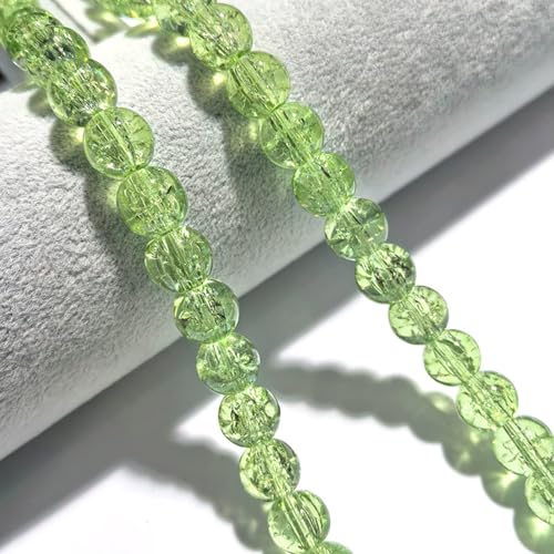 CrzBeadss Craquelé-Glasperlen, 6 mm, Kristallperlen für Schmuckherstellung, runde Abstandshalter, Glasperlen, zum Basteln, lose Perlen für Ohrringe, Halsketten, Armbänder, Schmuck, 265 Stück von CrzBeadss