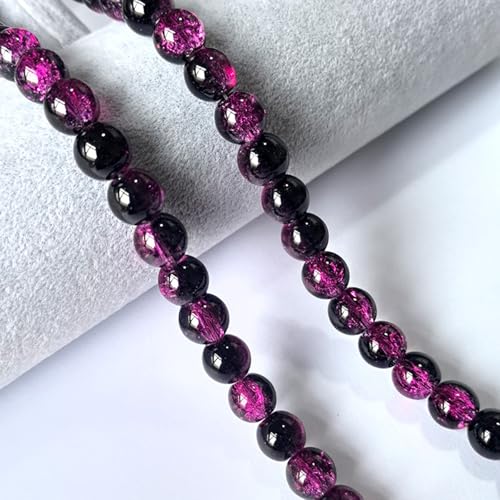 CrzBeadss Craquelé-Glasperlen, 6 mm, Kristallperlen für Schmuckherstellung, runde Abstandshalter, Glasperlen, zum Basteln, lose Perlen für Ohrringe, Halsketten, Armbänder, Schmuck, 265 Stück von CrzBeadss