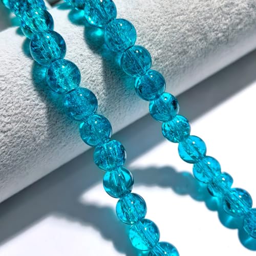 CrzBeadss Craquelé-Glasperlen, 6 mm, Kristallperlen für Schmuckherstellung, runde Abstandshalter, Glasperlen, zum Basteln, lose Perlen für Ohrringe, Halsketten, Armbänder, Schmuck, 265 Stück von CrzBeadss
