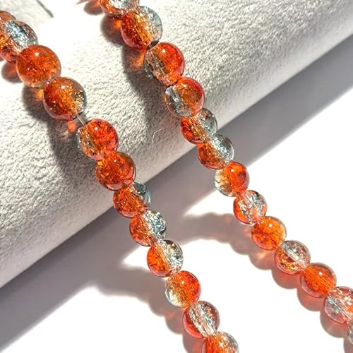 CrzBeadss Craquelé-Glasperlen, 6 mm, Kristallperlen für Schmuckherstellung, runde Abstandshalter, Glasperlen, zum Basteln, lose Perlen für Ohrringe, Halsketten, Armbänder, Schmuck, 265 Stück von CrzBeadss