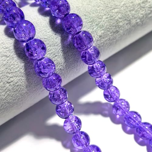 CrzBeadss Craquelé-Glasperlen, 6 mm, Kristallperlen für Schmuckherstellung, runde Abstandshalter, Glasperlen, zum Basteln, lose Perlen für Ohrringe, Halsketten, Armbänder, Schmuck, 265 Stück von CrzBeadss