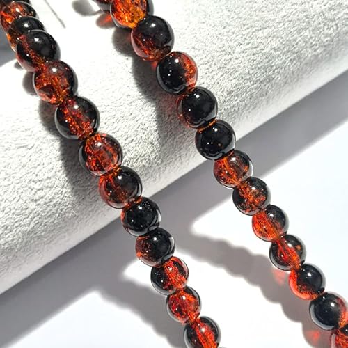 CrzBeadss Craquelé-Glasperlen, 6 mm, Kristallperlen für Schmuckherstellung, runde Abstandshalter, Glasperlen, zum Basteln, lose Perlen für Ohrringe, Halsketten, Armbänder, Schmuck, 265 Stück von CrzBeadss