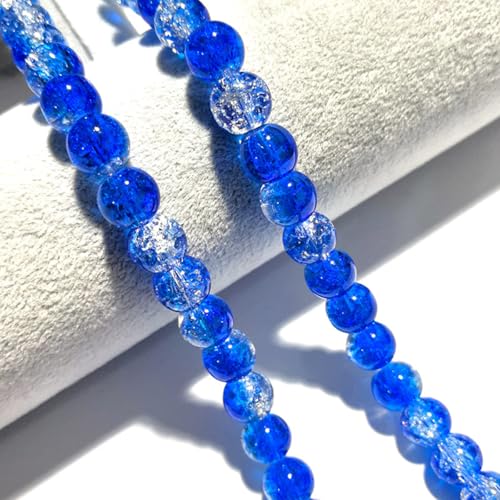CrzBeadss Craquelé-Glasperlen, 6 mm, Kristallperlen für Schmuckherstellung, runde Abstandshalter, Glasperlen, zum Basteln, lose Perlen für Ohrringe, Halsketten, Armbänder, Schmuck, 265 Stück von CrzBeadss