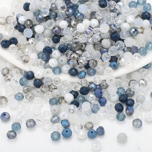CrzBeadss Glasperlen zur Schmuckherstellung, 6 mm, mehrfarbig, facettierte Kristallperlen für Armbandherstellung, Glas-Briolette-Abstandshalter mit Loch, Rondelle-Kristallperlen für Bastelarbeiten CrzBeadss Glasperlen zur Schmuckherstellung, 6 mm, mehrfarbig, facettierte Kristallperlen für Armbandherstellung, Glas-Briolette-Abstandshalter mit Loch, Rondelle-Kristallperlen für Bastelarbeiten von CrzBeadss