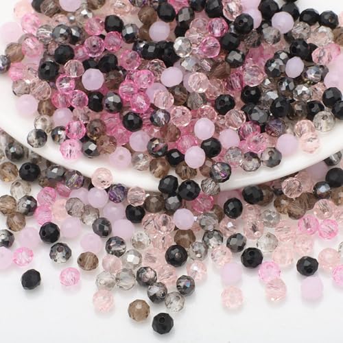 CrzBeadss Glasperlen zur Schmuckherstellung, 6 mm, mehrfarbig, facettierte Kristallperlen für Armbandherstellung, Glas-Briolette-Abstandshalter mit Loch, Rondelle-Kristallperlen für Bastelarbeiten CrzBeadss Glasperlen zur Schmuckherstellung, 6 mm, mehrfarbig, facettierte Kristallperlen für Armbandherstellung, Glas-Briolette-Abstandshalter mit Loch, Rondelle-Kristallperlen für Bastelarbeiten von CrzBeadss