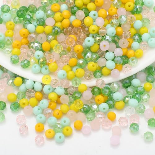 CrzBeadss Glasperlen zur Schmuckherstellung, 6 mm, mehrfarbig, facettierte Kristallperlen für Armbandherstellung, Glas-Briolette-Abstandshalter mit Loch, Rondelle-Kristallperlen für Bastelarbeiten CrzBeadss Glasperlen zur Schmuckherstellung, 6 mm, mehrfarbig, facettierte Kristallperlen für Armbandherstellung, Glas-Briolette-Abstandshalter mit Loch, Rondelle-Kristallperlen für Bastelarbeiten von CrzBeadss