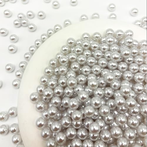 CrzBeadss Perlen ohne Löcher, weiße Perlen zum Basteln, 8 mm Perlen für DIY, Tischstreuung, Zuhause, Hochzeit, Geburtstagsfeier, Heimdekoration, Hochzeit, Geburtstagsfeier, 400 Stück von CrzBeadss