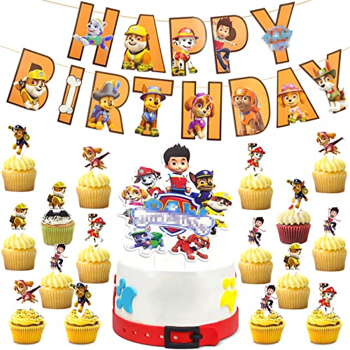 43 Stück Kuchen Dekoration Supplies,Happy Birthday Banner, Geburtstags Party liefert Cupcake Figuren, Geburtstag tortendeko Junge, Muffin deko, kuchendeko, Kinder Baby Party Dekoration von Crzyplea