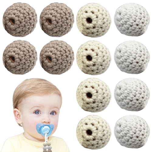 12 -pcs -Häkelkügelchen, hölzerne Stricken 20 -mm -Perlen mit Loch, runde Häkelkugeln für DIY -Schmuck, Dekorationen, Halsketten und Armbänder von Csafyrt