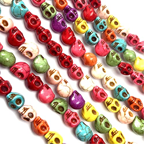 20 Stcs Bunte Schädelperlen Schmuck, die geschnitzte Perlen herstellen, mischen Farbe 9, 5 x 12 mm von Csafyrt