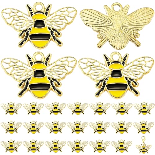 24pcs Biene Charme, golden schwarzer farbenfroh von Csafyrt