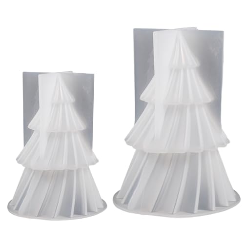 2pcs Weihnachtsbaum Silikonform 3D -Kerzenform Klappkegelbaum -Form von Csafyrt
