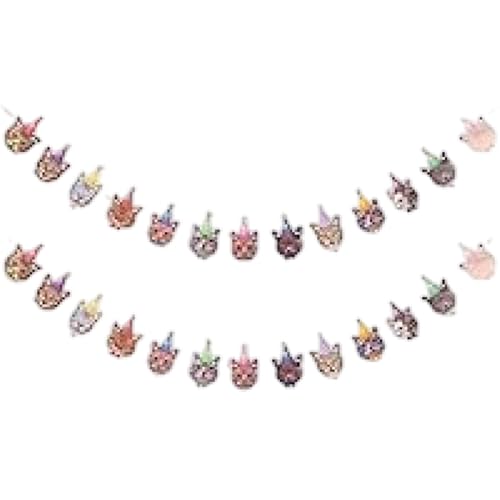 Csafyrt 2pcs katgeburtstag Banner süße Kitty Head Cat Banner Hängende Girland Csafyrt 2pcs katgeburtstag Banner süße Kitty Head Cat Banner Hängende Girland von Csafyrt