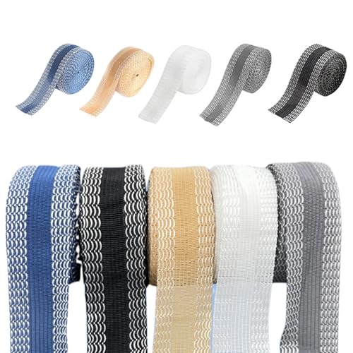 Csafyrt 5 Rollen Saumklebeband für Hosen 5m/16,4 ft doppelseitig kein näher Band Selbstklebend 25 mm/0,98 in breitem DIY-Nähenstreifen für Vorhänge, Kleider, Hosen von Csafyrt