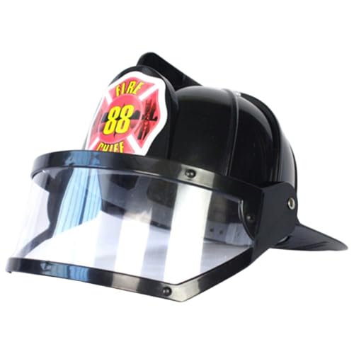 Csafyrt Feuerwehrmannhüte für Kinder durchschnittliche Größe schwarzer Farbfeuerhüte für Kinder mit Sicherheit von Sicherheitsbrillen PVC Fireman Cap/Helm beim Anziehen, Cosplay, Rollenspiel Csafyrt Feuerwehrmannhüte für Kinder durchschnittliche Größe schwarzer Farbfeuerhüte für Kinder mit Sicherheit von Sicherheitsbrillen PVC Fireman Cap/Helm beim Anziehen, Cosplay, Rollenspiel von Csafyrt
