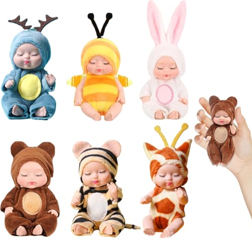 Csafyrt Mini Babypuppen 6pcs 4 Zoll niedliche Möglichkeiten kleine Babypuppen lebensee realistische Mini -Puppen mit tierischen Kleidung kleine Puppengeschenke für Kinder 3+ Geburtstag Babyparty Csafyrt Mini Babypuppen 6pcs 4 Zoll niedliche Möglichkeiten kleine Babypuppen lebensee realistische Mini -Puppen mit tierischen Kleidung kleine Puppengeschenke für Kinder 3+ Geburtstag Babyparty von Csafyrt